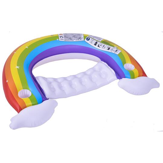 Pool Central® 4.75ft. Inflatable Rainbow Swimming Pool Lounge Chair